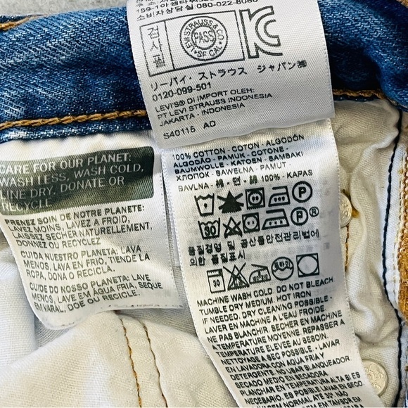 Levi 501 Button Fly Mid Rise Straight Jeans. Blue Whisker Size 25 #803 - Picture 9 of 10